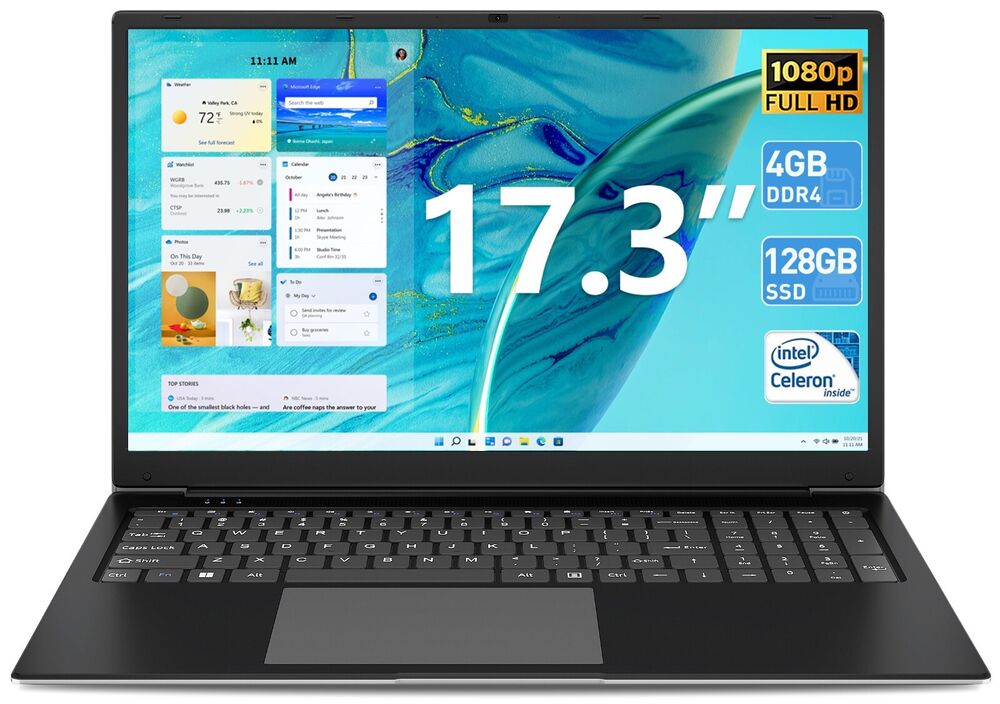 SGIN 17.3" Laptop with 4GB RAM, 256GB SSD, IPS Full HD Display