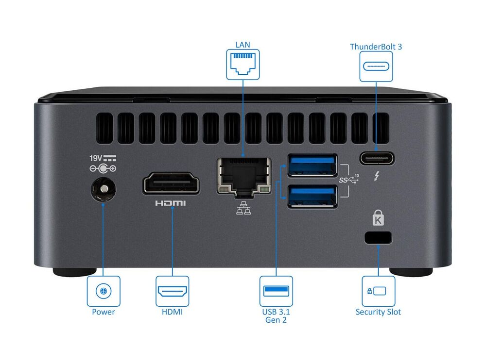Intel NUC10I7FNH Mini PC with Core i7-10710U, 32GB RAM, 1TB NVMe SSD