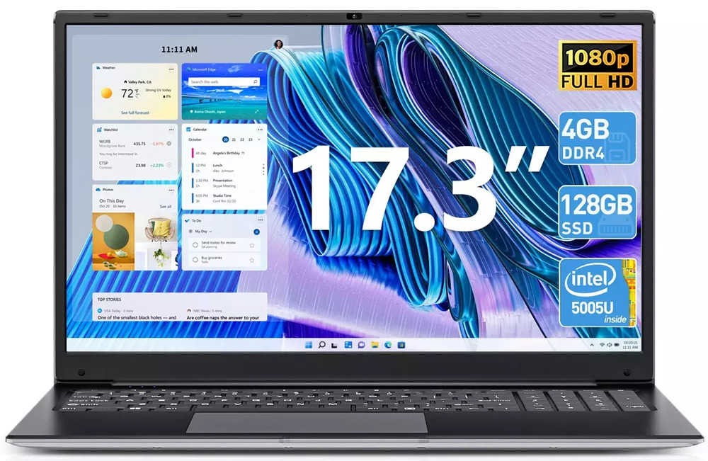 SGIN 17.3" HD+ Laptop with Intel Celeron i3, 4GB RAM, 128GB SSD