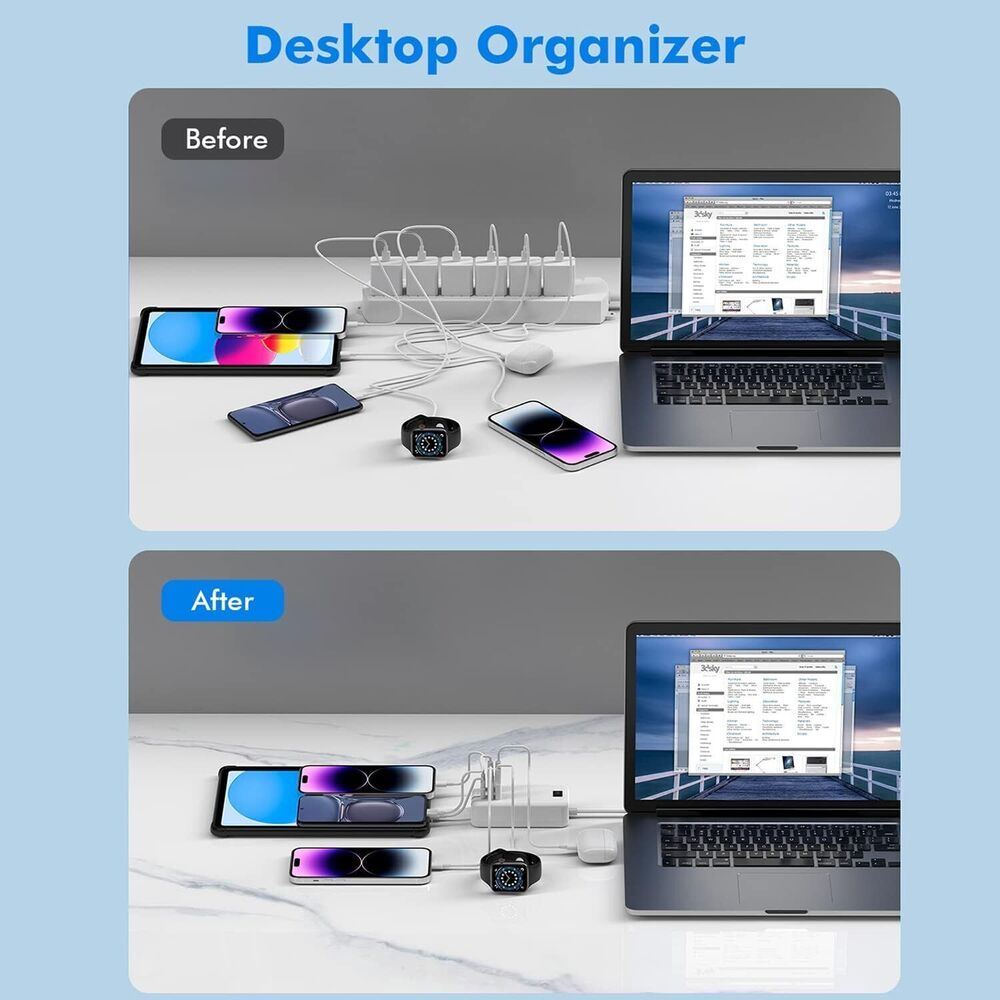 6-Port USB Charging Station with Fast Charging Capability