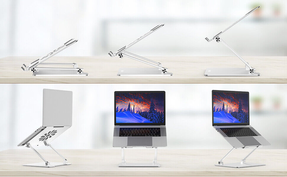 Ergonomic Aluminum Laptop Stand for Desk, Adjustable up to 14 Inches