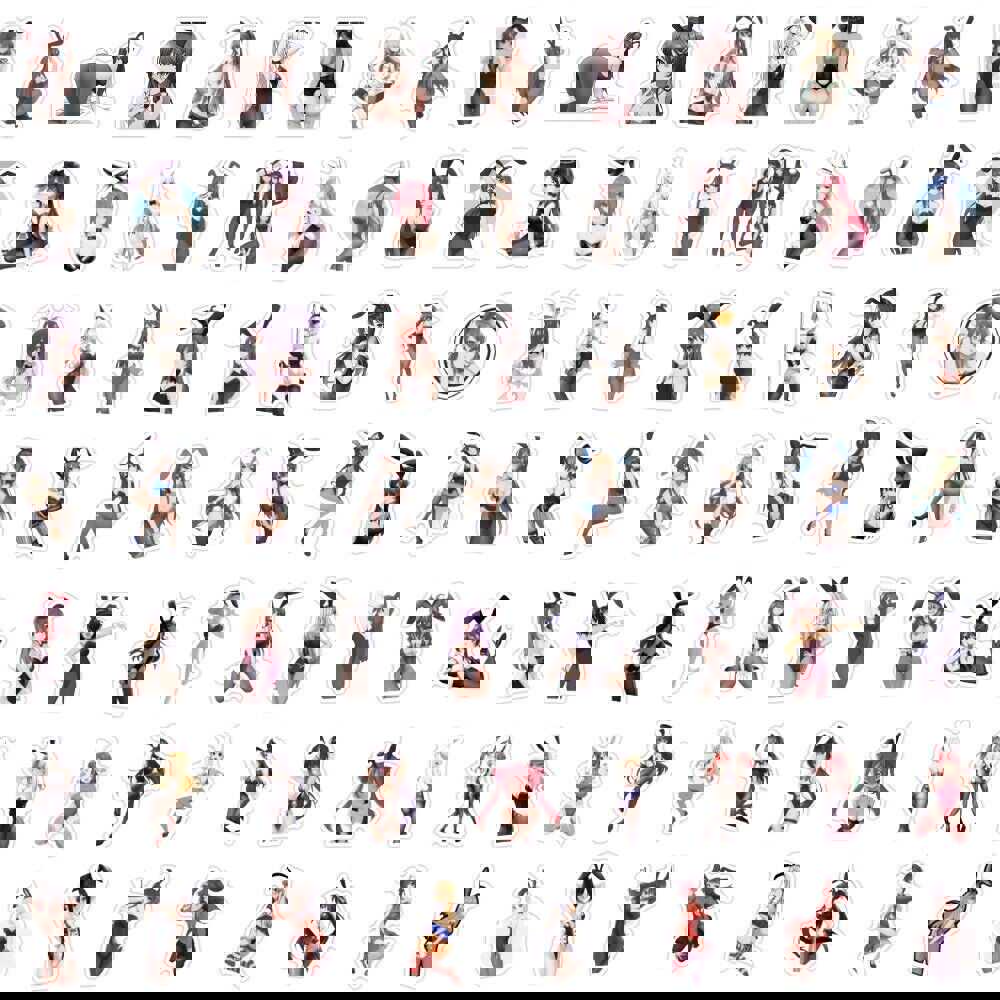 60 pc Anime Bunny Girl Sexy Foot Waifu Stickers - Waterproof & Durable