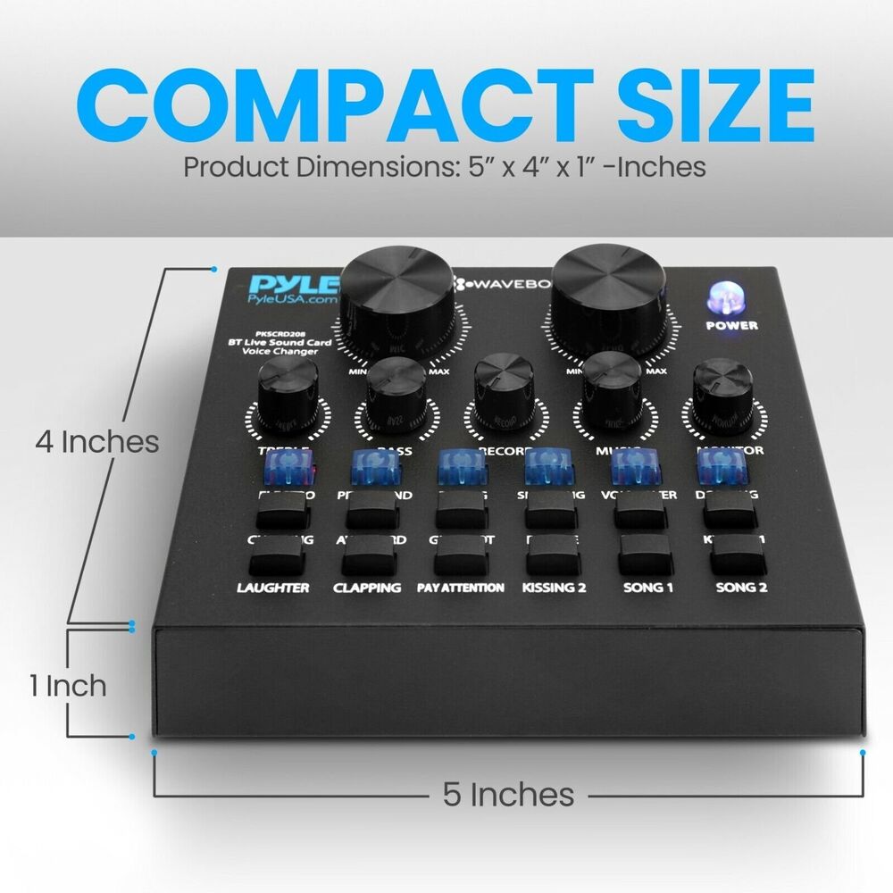 Pyle Bluetooth Voice Changer Mixer with Sound Effects