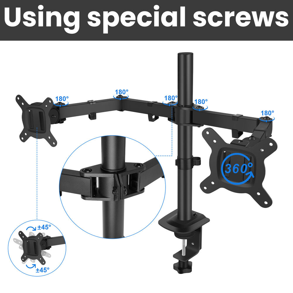 Dual LCD Screen Swivel Stand Mount Holder