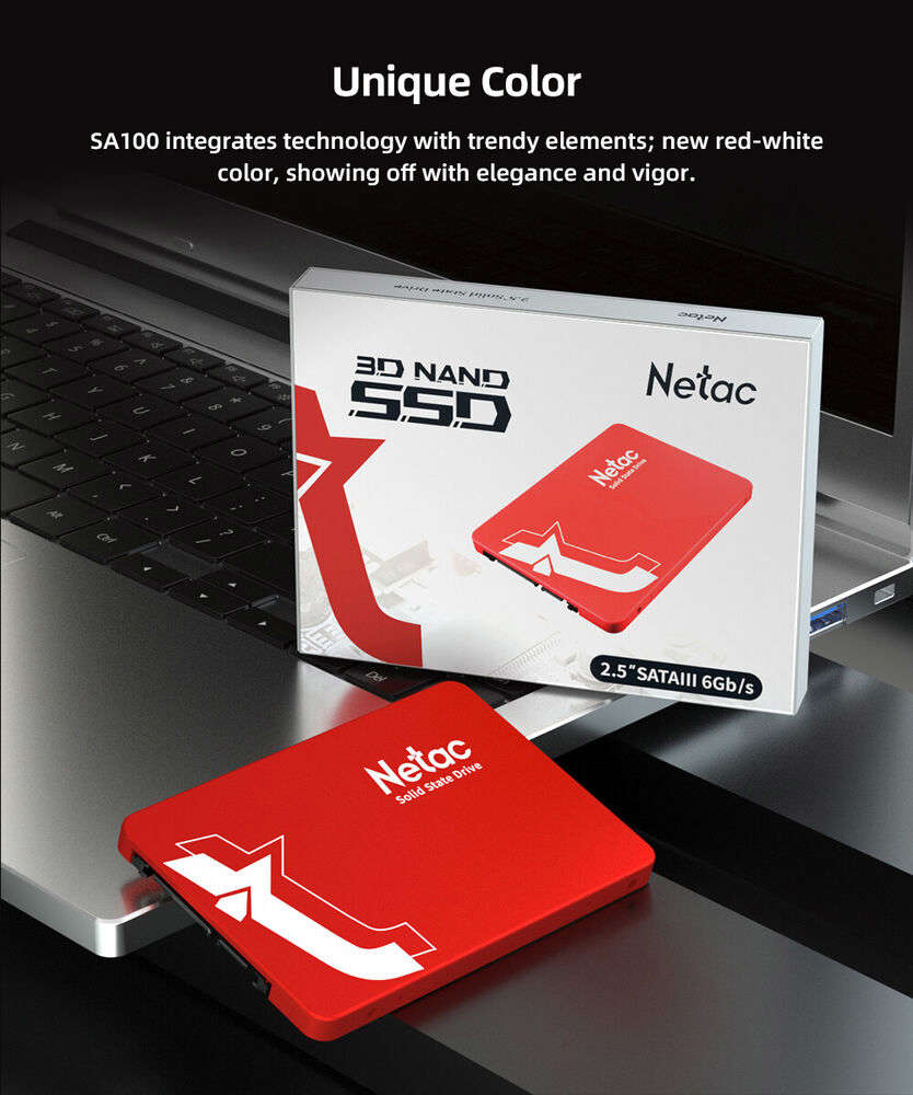 Netac High-Capacity SSDs - 120GB, 256GB, 512GB SATA III Internal Drives