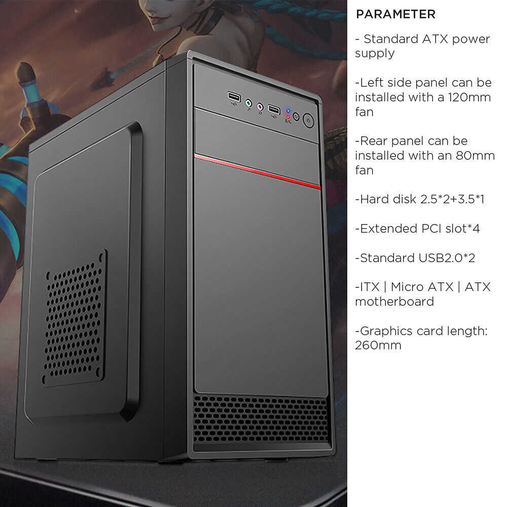 N9 Compact Micro ATX Gaming PC Case - Mid-Tower Support for AMD and Intel CPUs