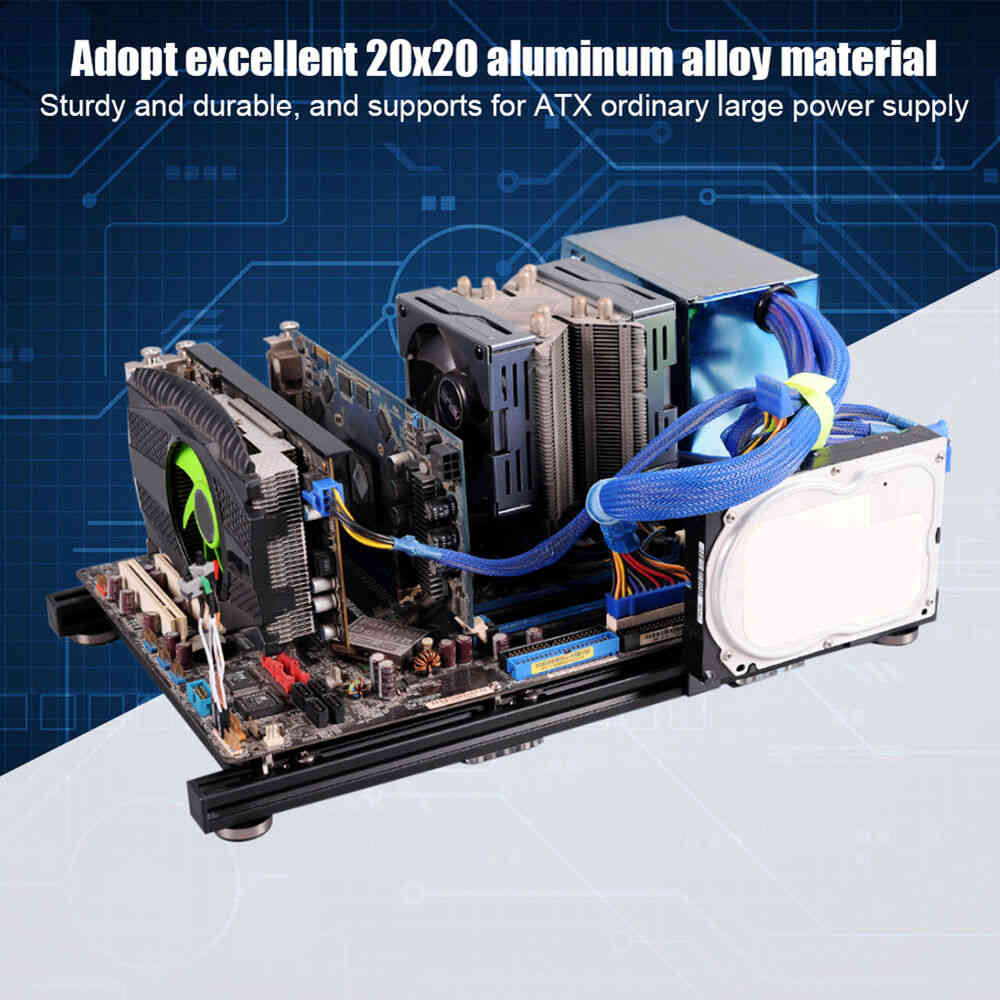 Premium Aluminum ATX Open Frame PC Case for Overclocking