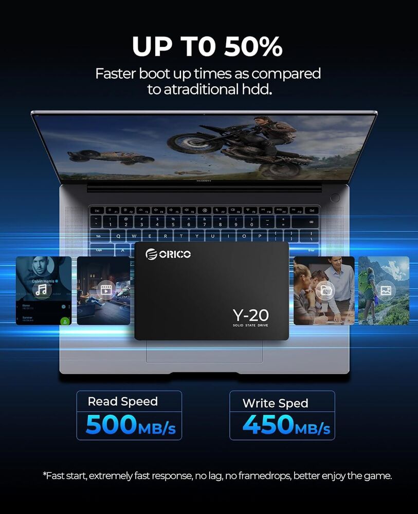 ORICO Y20 2TB SSD - High-Speed 2.5" SATA III Internal Storage Drive