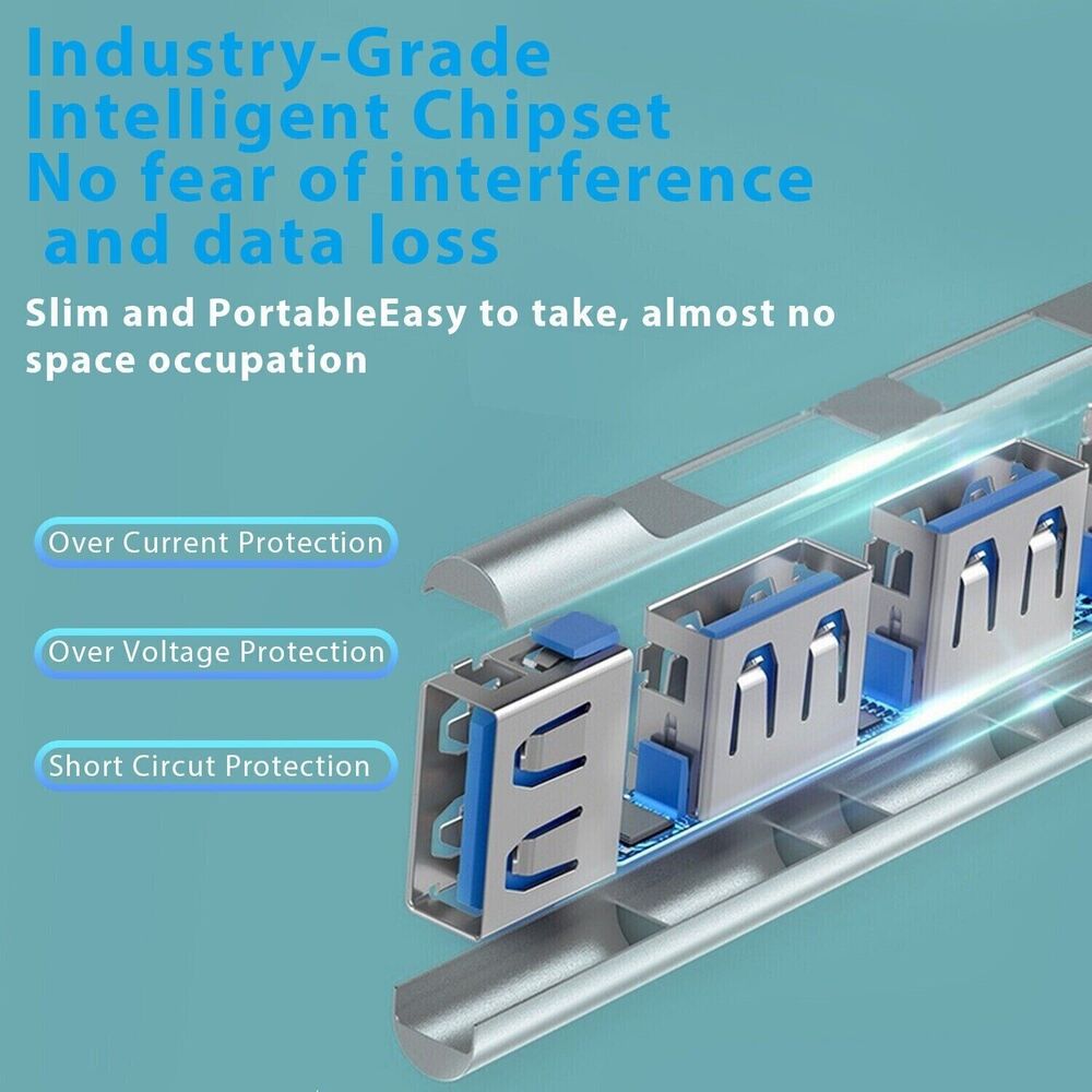 USB 3.0 4-Port Hub Splitter - High-Speed Connectivity for Multiple Devices