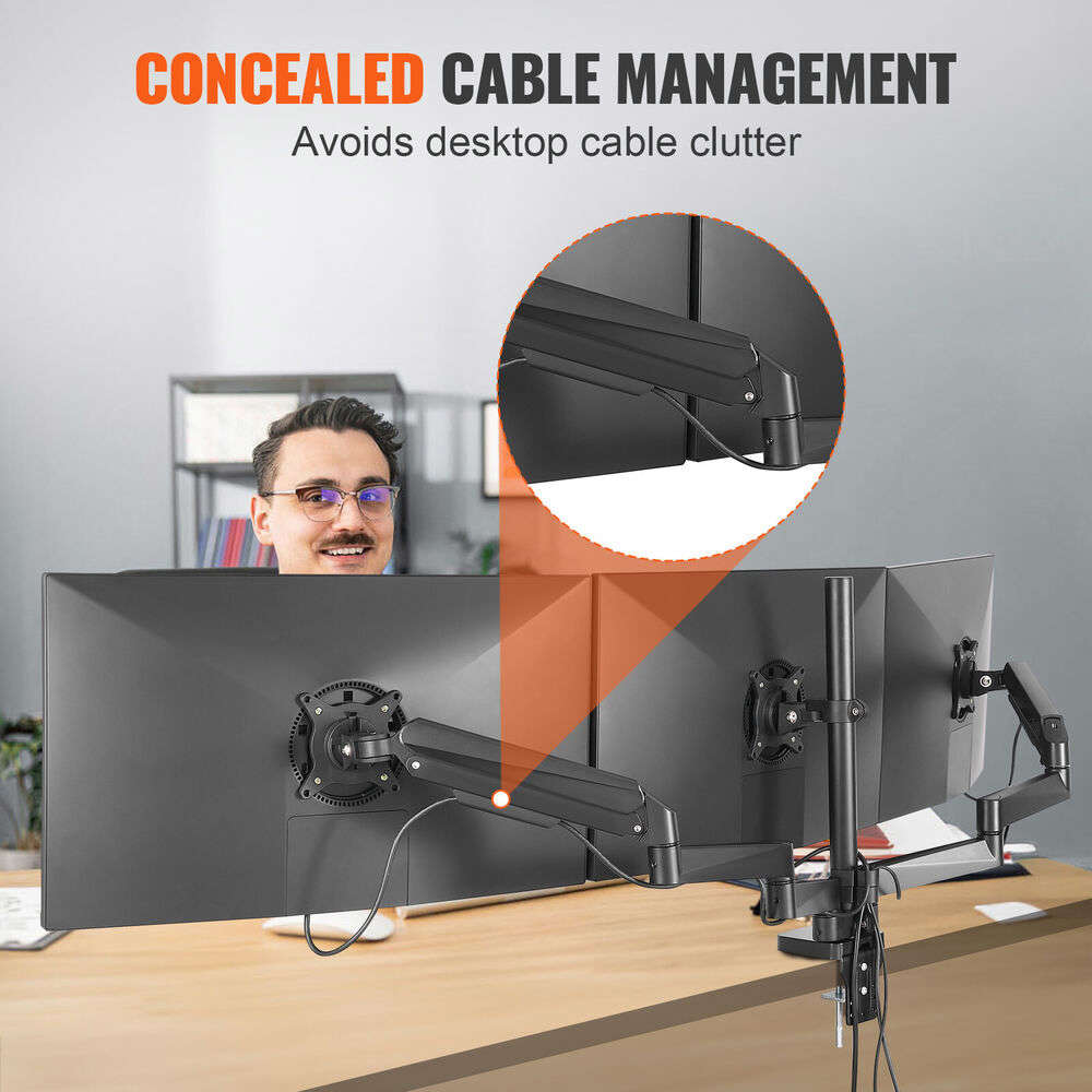 VEVOR Triple Monitor Desk Mount Stand for 13-27 Inch Screens