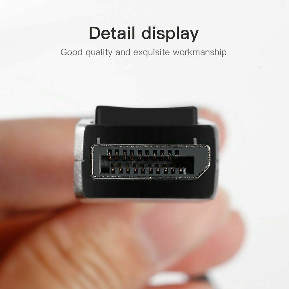 High-Quality DisplayPort to VGA Adapter Cable for 1080P Gaming and Display