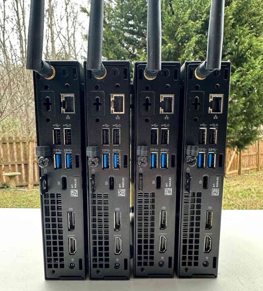 4-Pack Dell OptiPlex 3060 Micro Desktops with i3-8100T, 8GB RAM, 128GB SSD