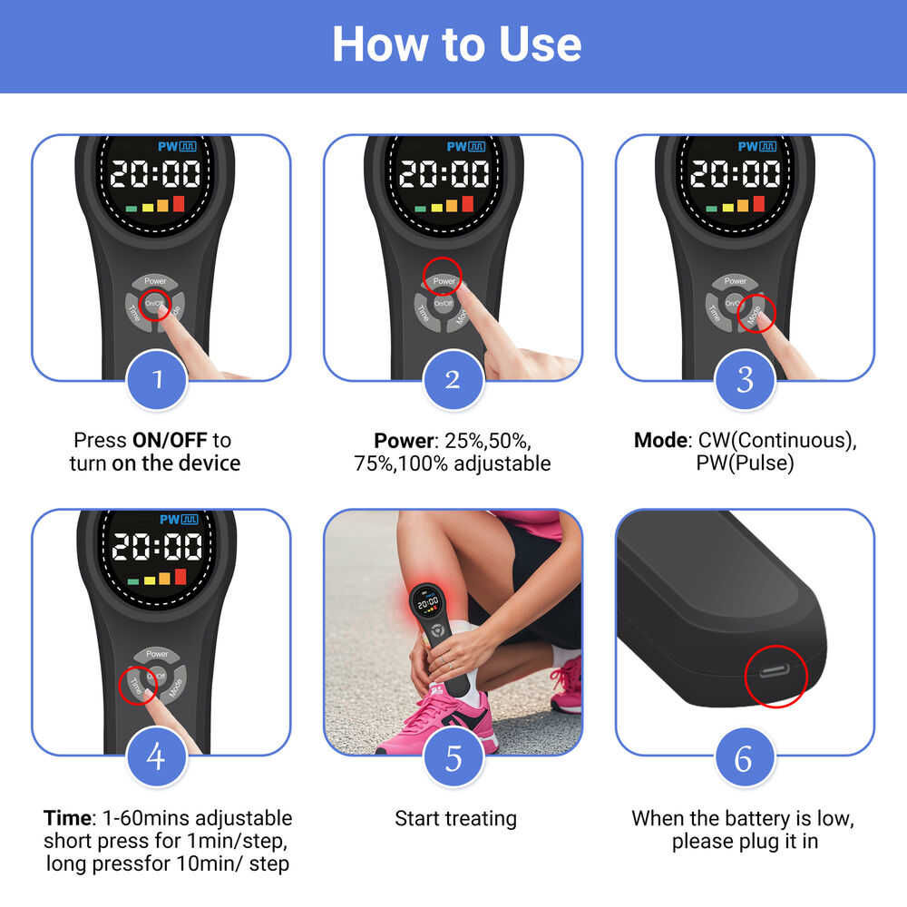 ZJZKTOP 1760mW Class IV Laser Therapy Device for Pain Relief