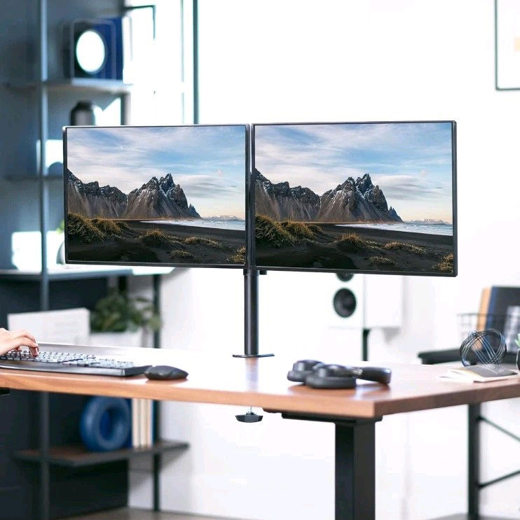 VIVO Dual Monitor Desk Mount - Heavy Duty Adjustable Steel Stand