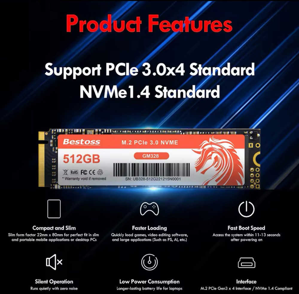High-Speed NVMe M.2 256GB SSD for Gaming Laptops