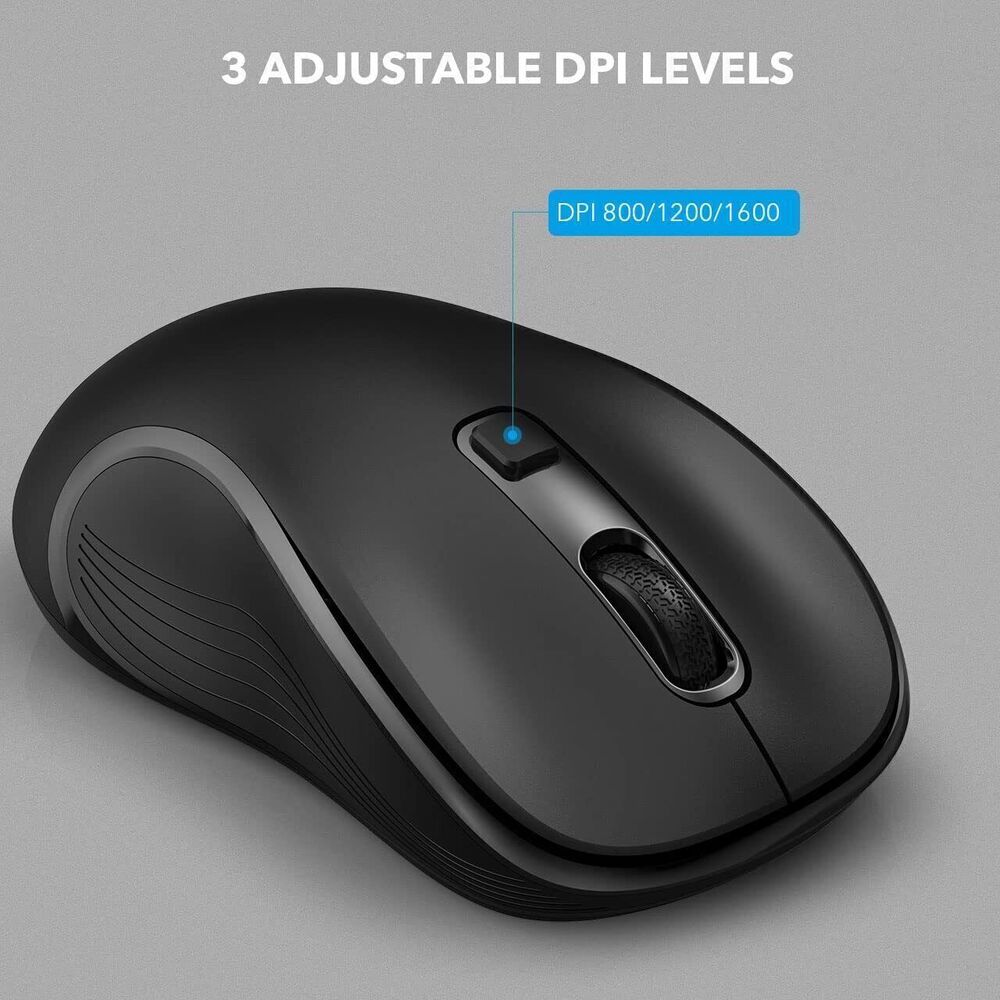Ergonomic 2.4GHz Wireless Mouse with USB Receiver for Enhanced Laptop Experience