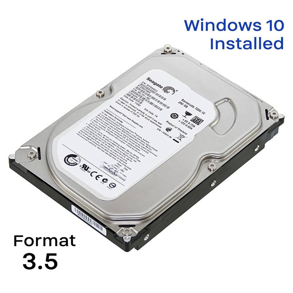 1TB 3.5" SATA HDD Desktop Hard Drive with Pre-Installed Windows 7/10 Pro
