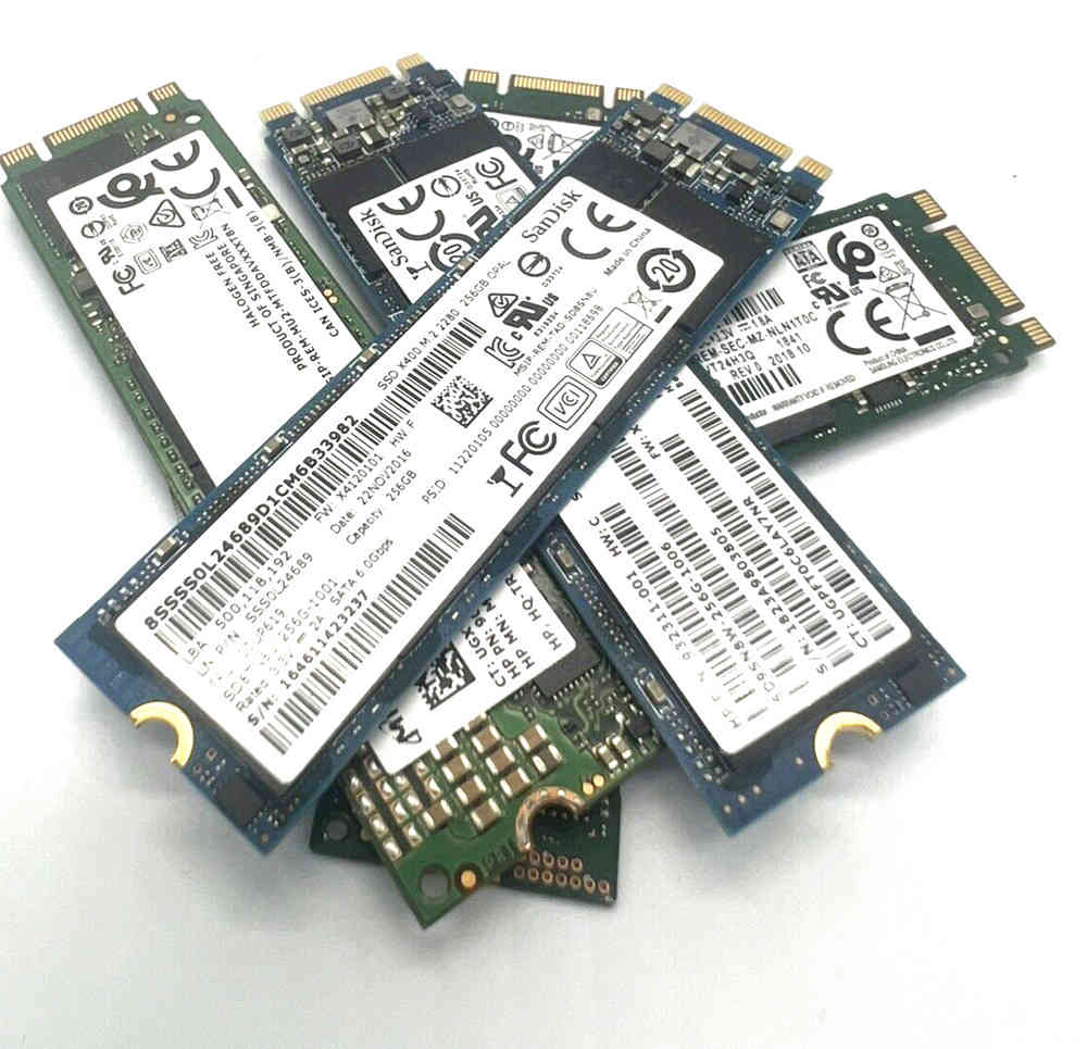 5x 256GB Mixed Model Laptop SSDs - High Performance Storage