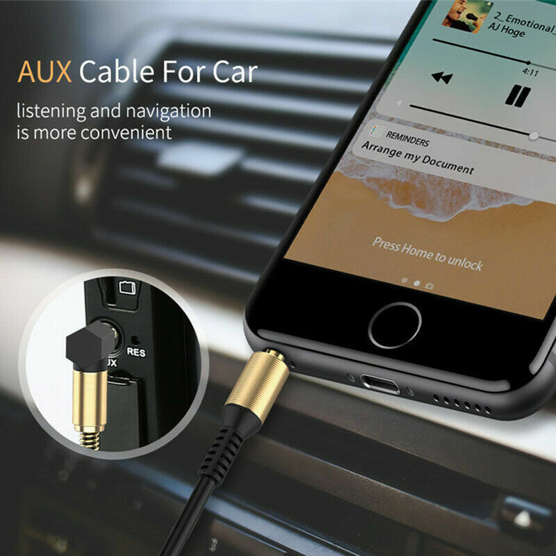 L-Shaped 3.5mm Male to Male AUX Cable for Car Audio