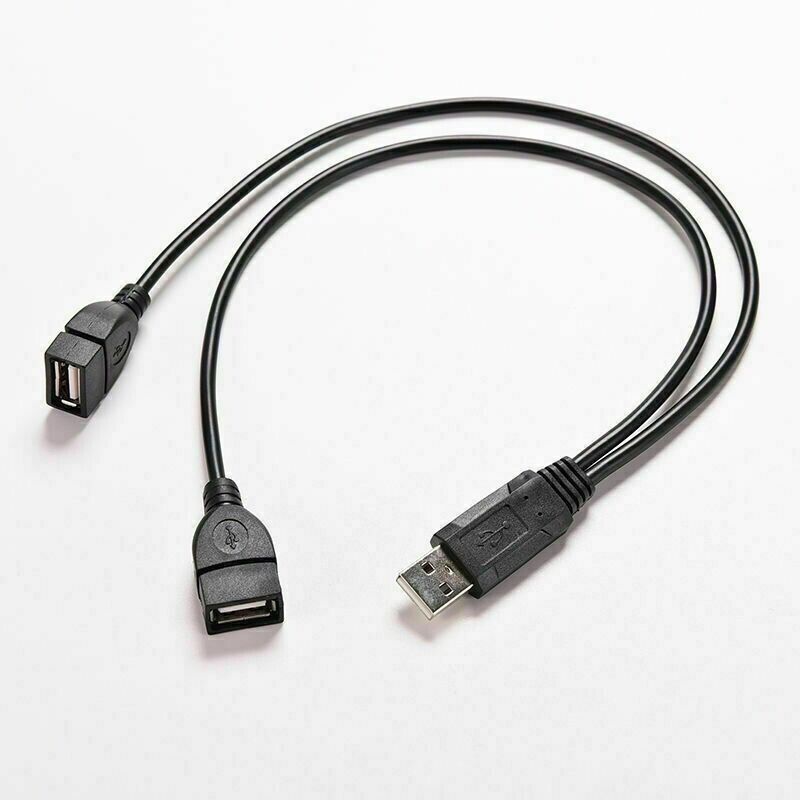USB 2.0 A Male to Dual USB Female Y Splitter Adapter Cable