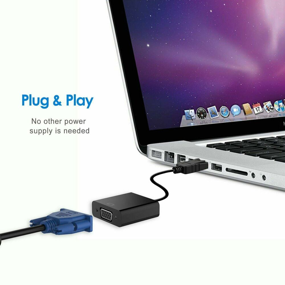 High-Quality DisplayPort to VGA Adapter Cable for 1080P Gaming and Display
