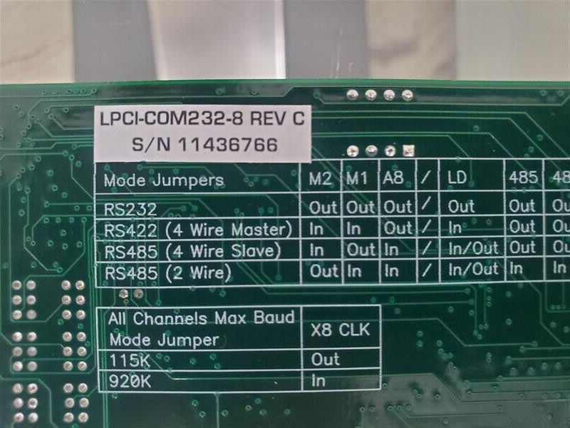 ACCES PRODUCTS LPCI-COM232-8 REV C Universal PCI Serial Communication Card