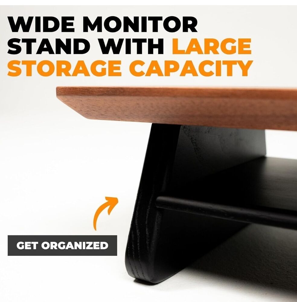 Elegant Solid Walnut Monitor Stand Riser - 18.5 x 4.5 for Home and Office Use