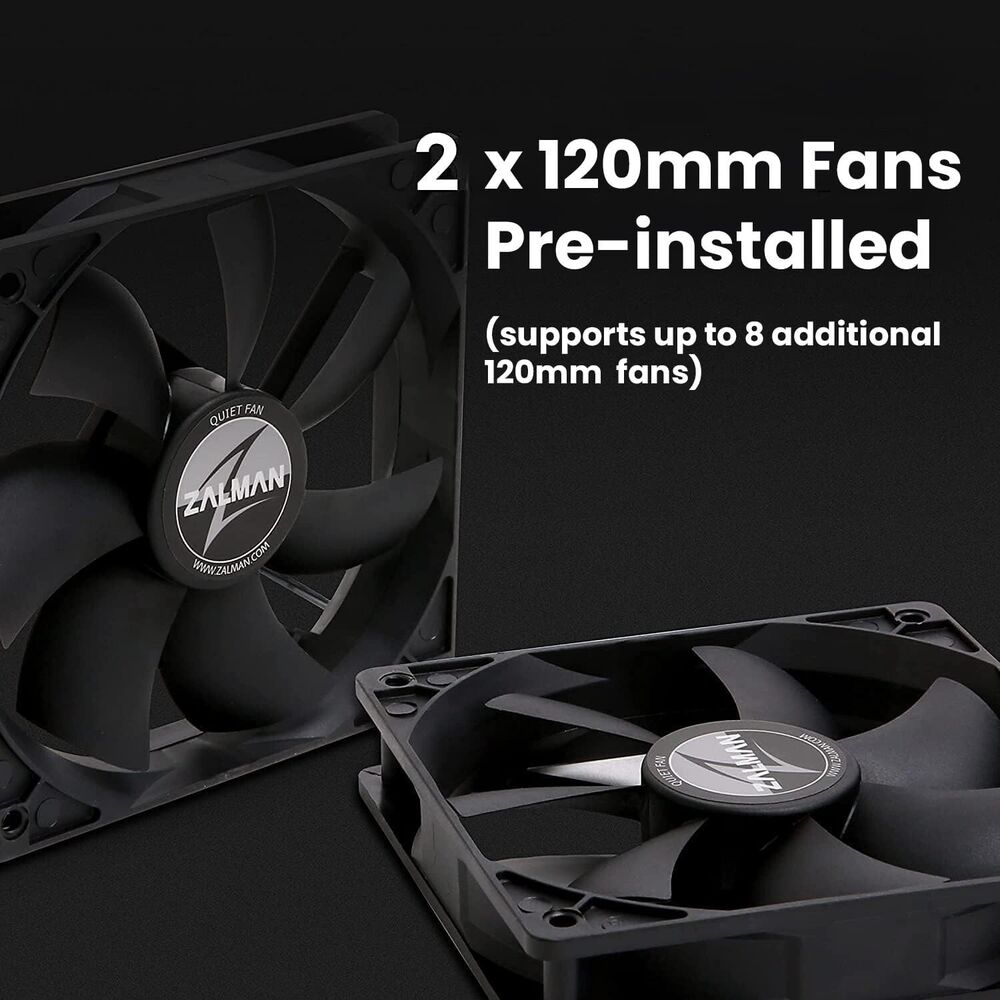 Zalman S4 Mid-Tower ATX PC Case with 2 x 120mm Fans and Acrylic Side Panel