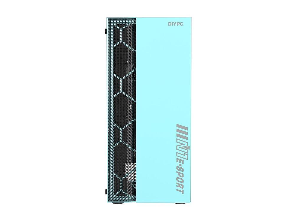 DIYPC Green USB 3.0 Steel Tempered Glass ATX Mid Tower Gaming PC Case