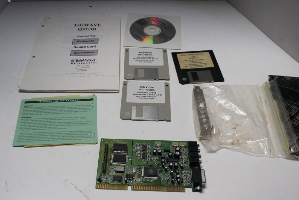 Vintage AdWave 32 TeleWave Q32/3D OPTi 82C931 ISA Sound Card - New