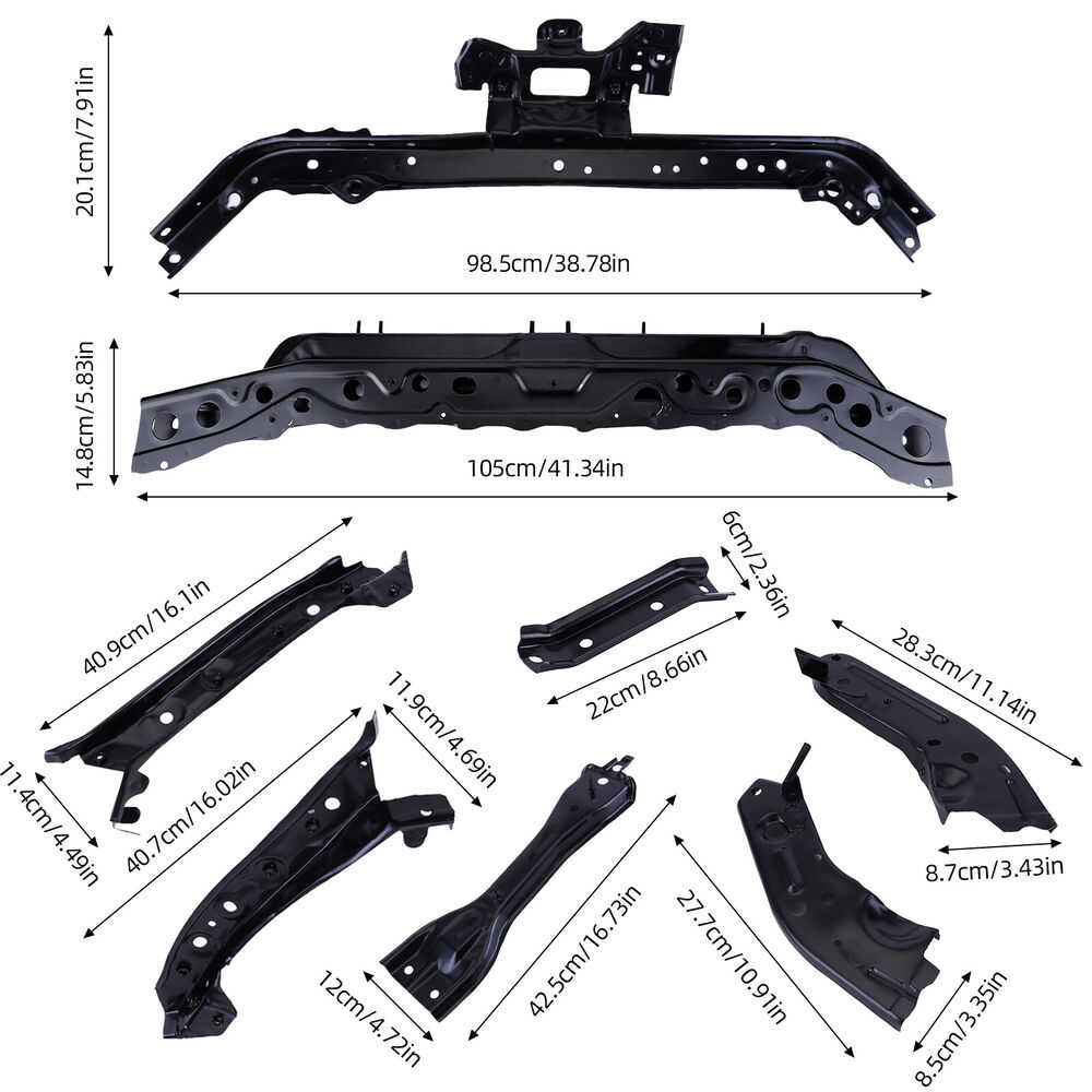 Upgraded Steel Front Support Radiator Brackets Kit for 2013-2019 Nissan Sentra