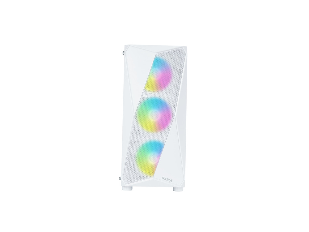 Sama 3313 White USB 3.0 Tempered Glass Micro ATX Tower Gaming Case