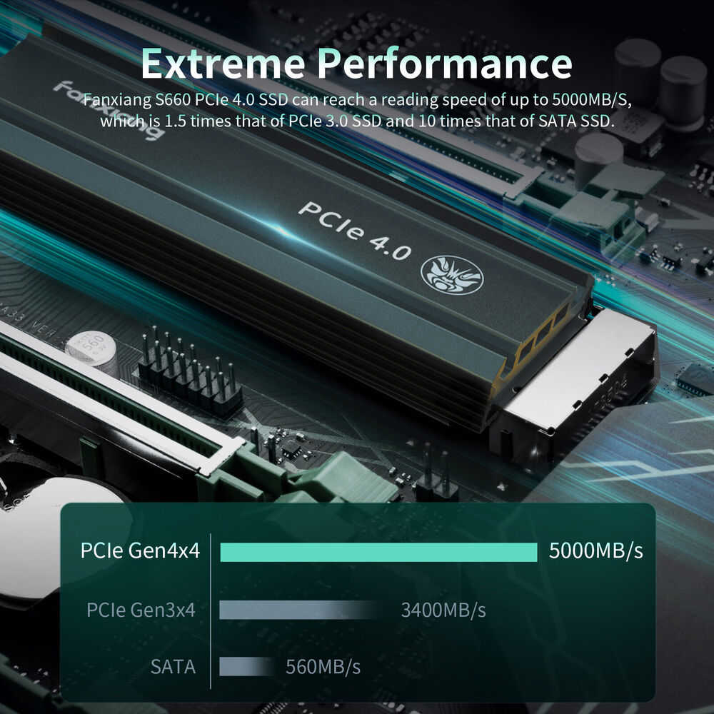 Fanxiang 2TB M.2 NVMe SSD with Heat Sink PCIe 4.0 | High-Speed Internal Storage