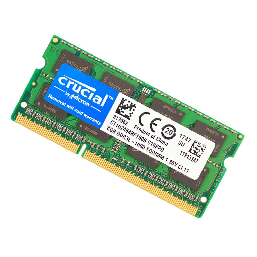 Crucial DDR3L 16GB (2x8GB) 1600MHz Low Voltage SODIMM Laptop Memory