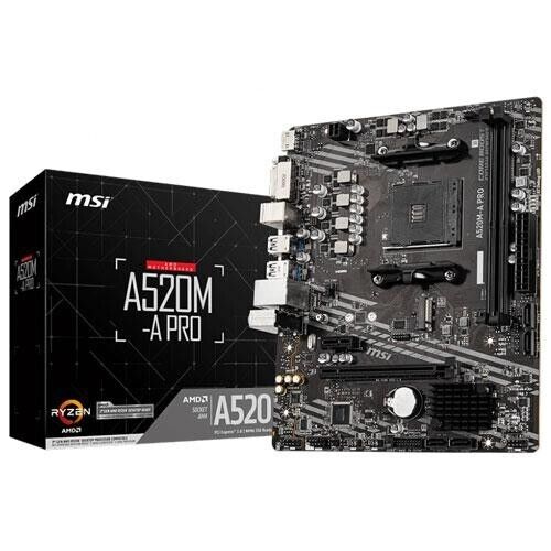 MSI A520M-A PRO AM4 Micro-ATX Motherboard with USB3.2 Gen1