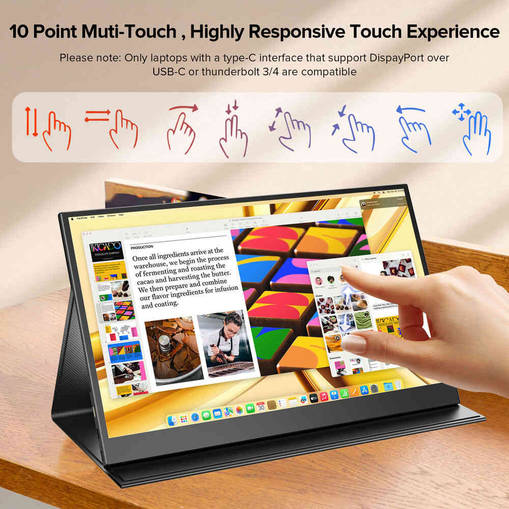 15.6" Touchscreen HDR Portable Monitor with IPS 2K Resolution