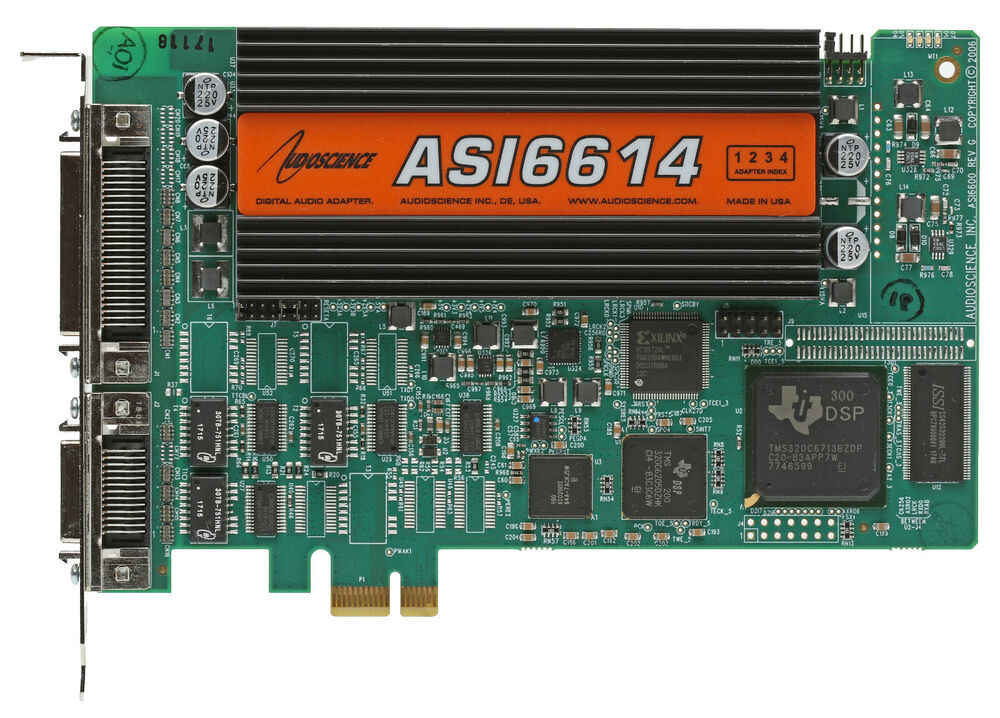 AudioScience ASI6614 PCIe AES Digital Sound Card - Balanced Multichannel Audio Solution