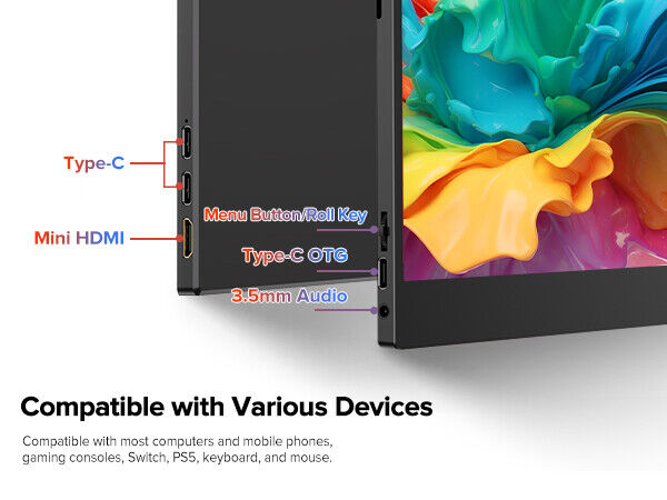 15.6" Touchscreen HDR Portable Monitor with IPS 2K Resolution
