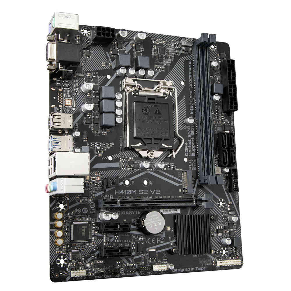Gigabyte GA-H410M-S2 V2/V3 Motherboard - 10th Gen Intel Support, DDR4, M.2, VGA