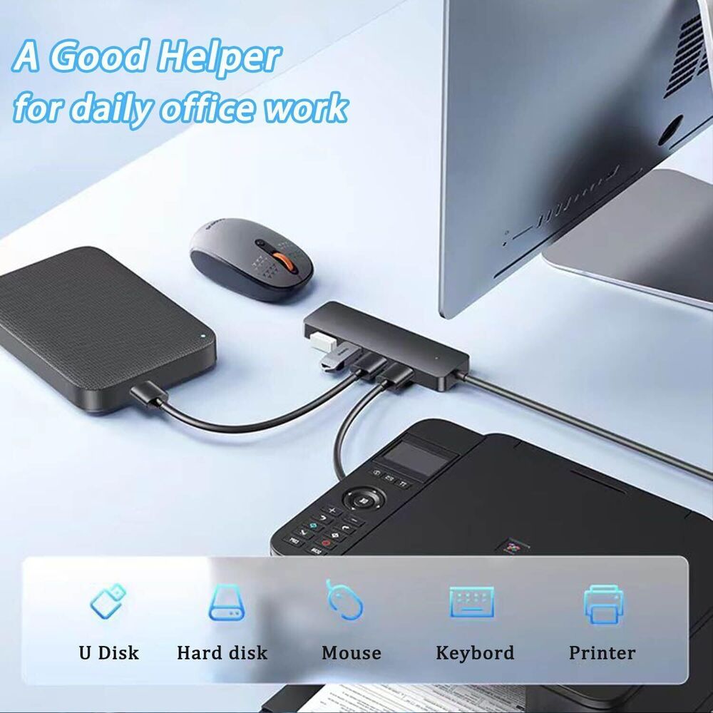 4 Port USB 3.0 Hub Splitter - High-Speed Connectivity for Multiple Devices