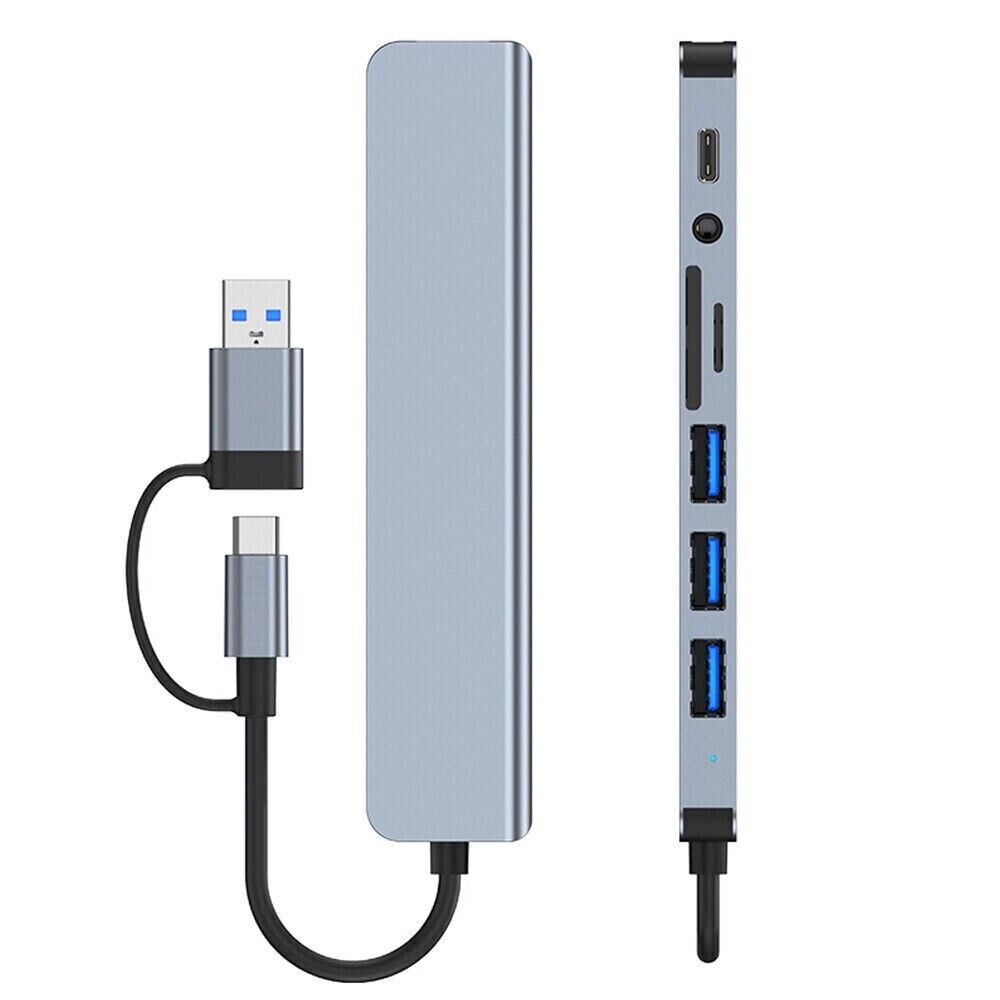 8-in-1 USB-C Hub with 3.5mm Audio, TF/SD Card Reader