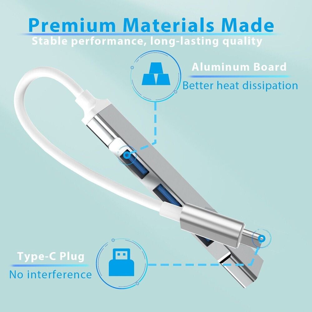 4-Port USB-C Hub Adapter for Multiple Devices