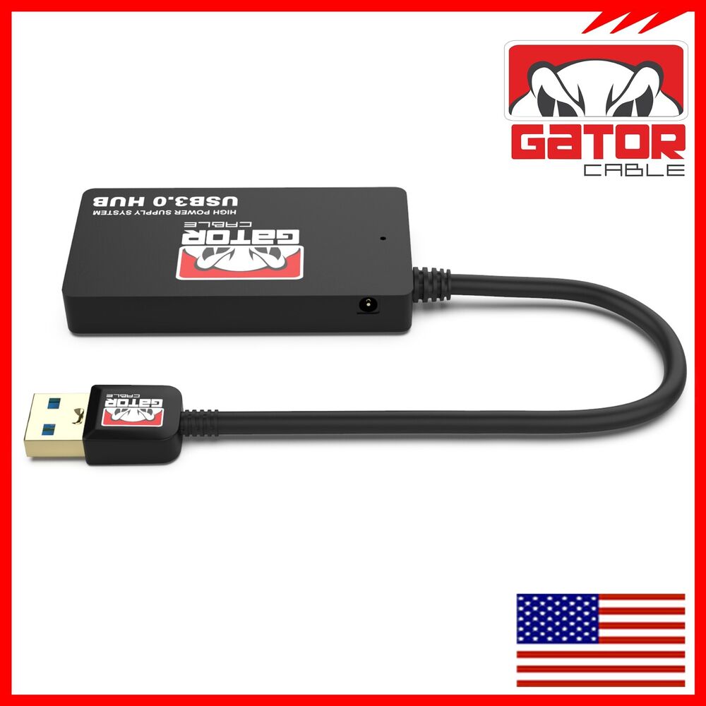 4-Port USB 3.0 Hub with Charger - SuperSpeed Data Transfer for Multiple Devices