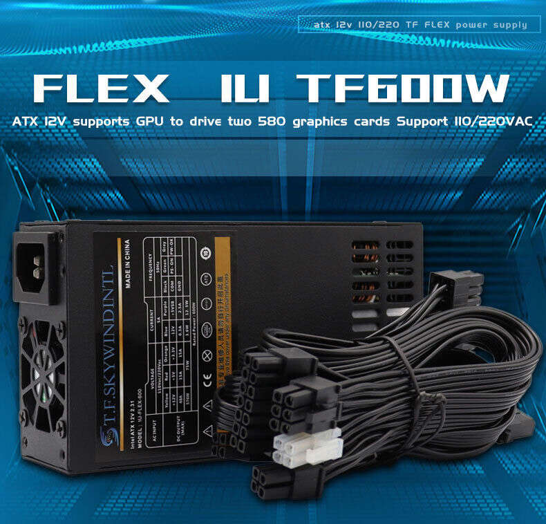 600W Modular ATX Power Supply for Enhance 7660B 1U Flex Mini ENP
