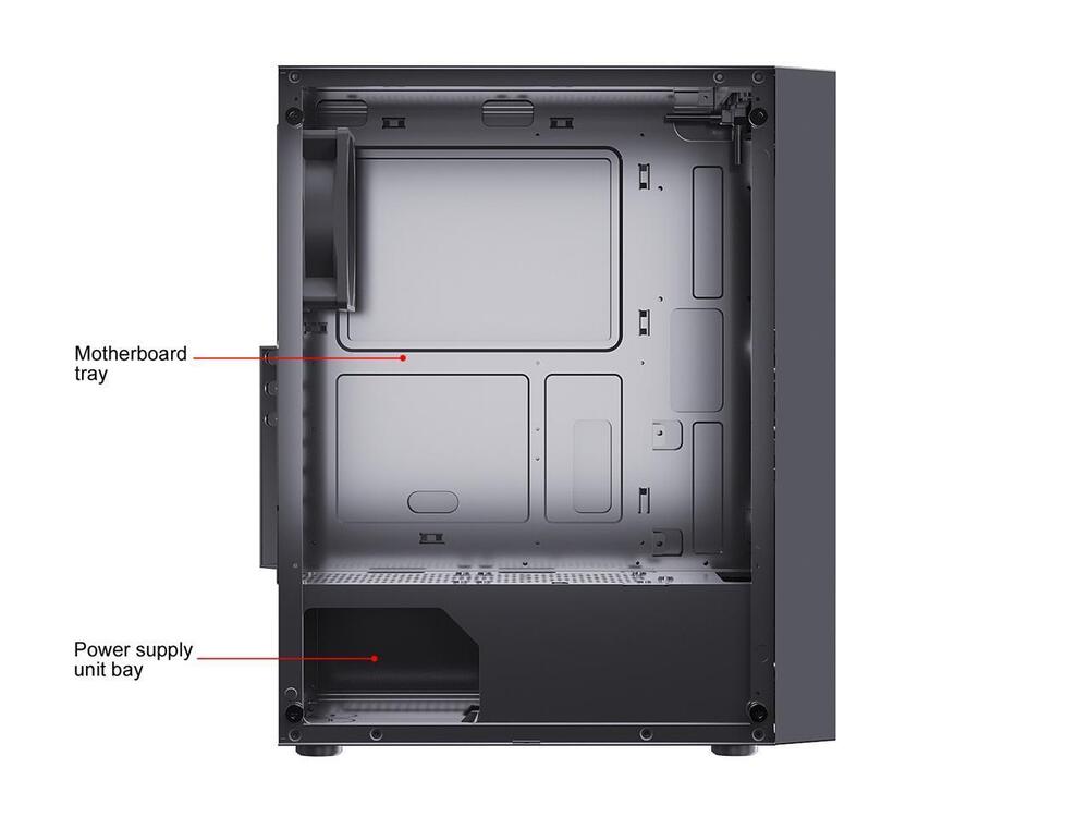 DIYPC Black USB 3.0 Steel Tempered Glass ATX Mid Tower Computer Case DIY-S08-BK