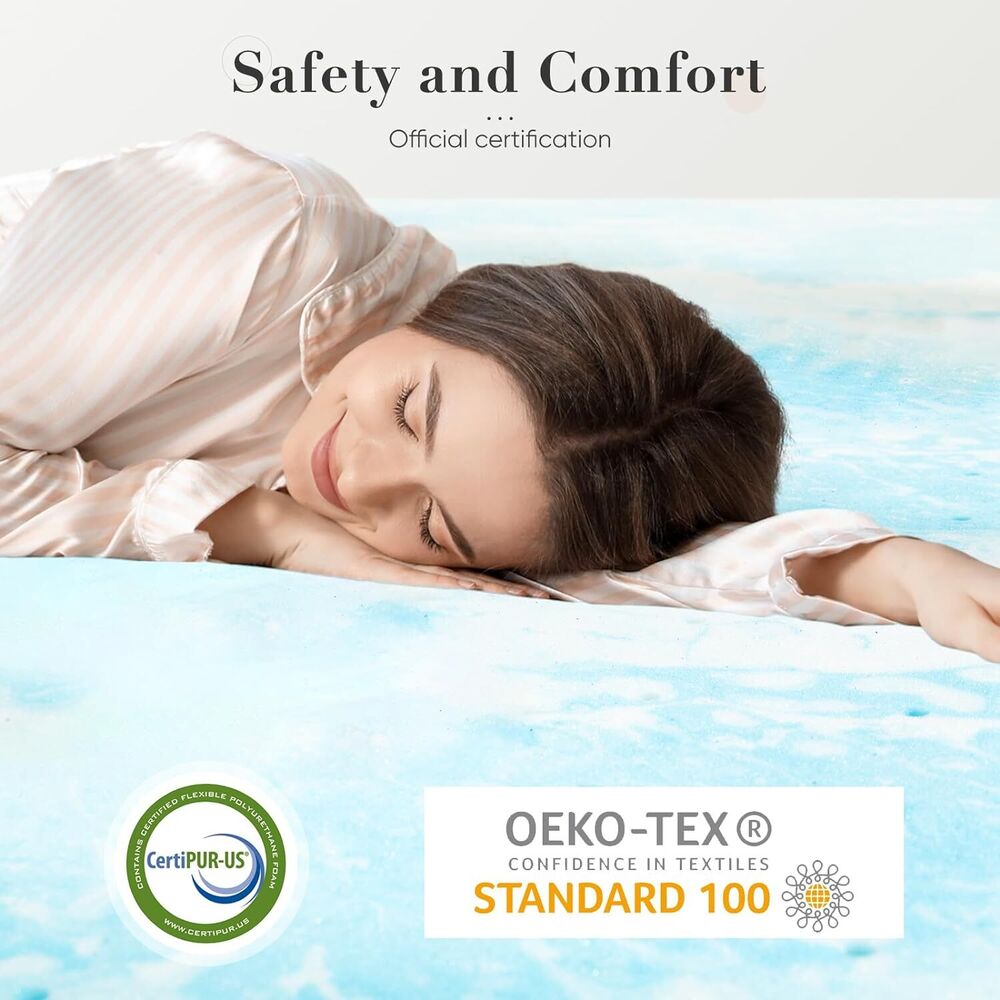 Gel-Infused Memory Foam Mattress Topper for Sleeper Sofas