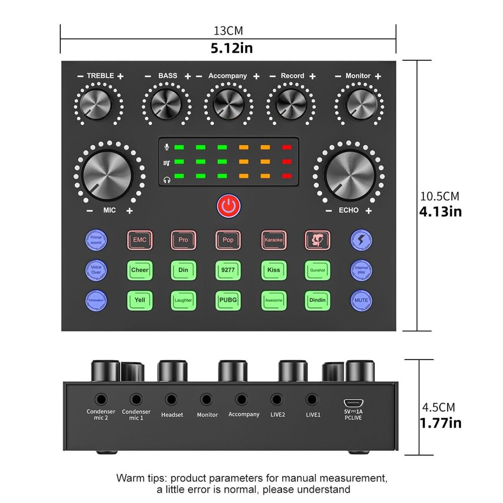 V8S Sound Card - High-Quality Live Audio Equipment for Multi-platform Broadcasting