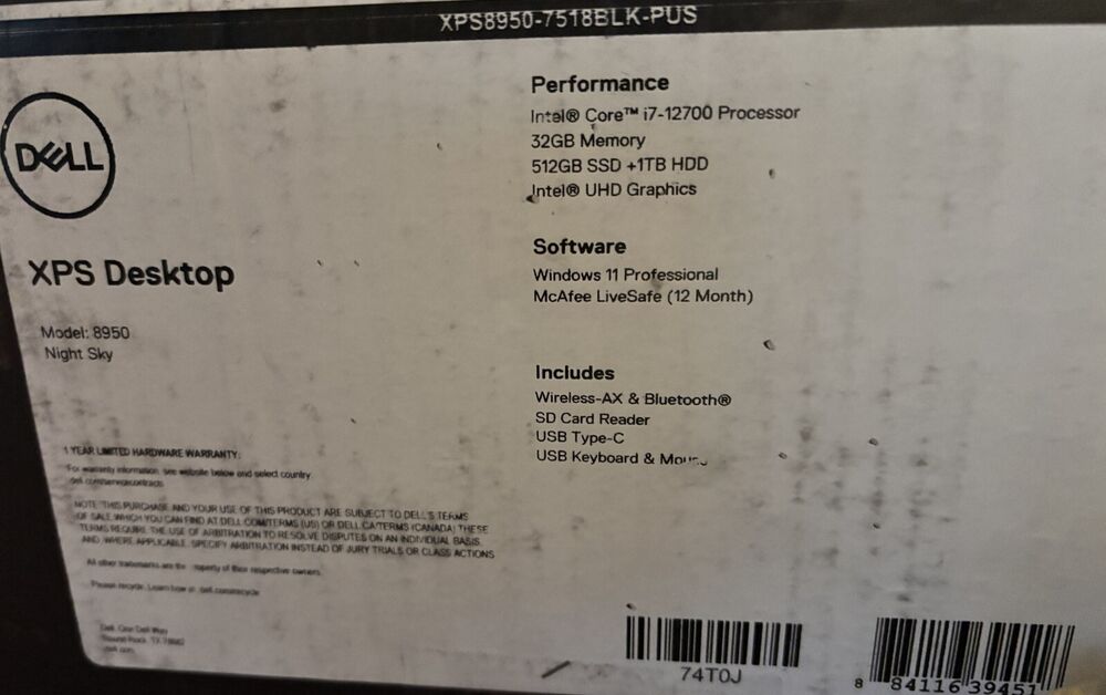 Dell XPS 8950 High-Performance Desktop PC
