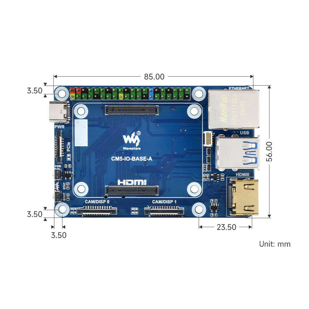 5V MINI CM5 Carrier Base Expansion Board for Raspberry Pi Compute Module 5