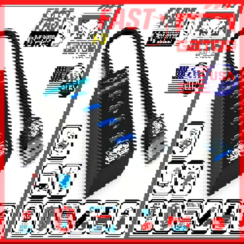 4-Port USB 3.0 Hub with LED Indicator - High-Speed Data Transfer and Charging